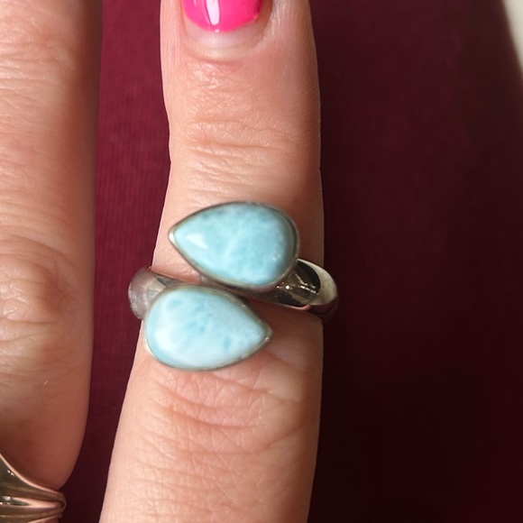 Adjustable Larimar Ring in Sterling Silver. - Picture 5 of 5